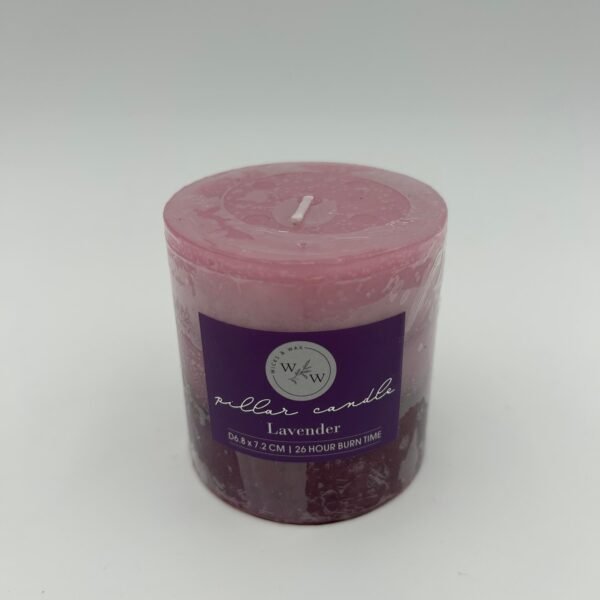 PILLAR CANDLE IN TONE COLOUR/LAVENDER 6.8x7.2cm