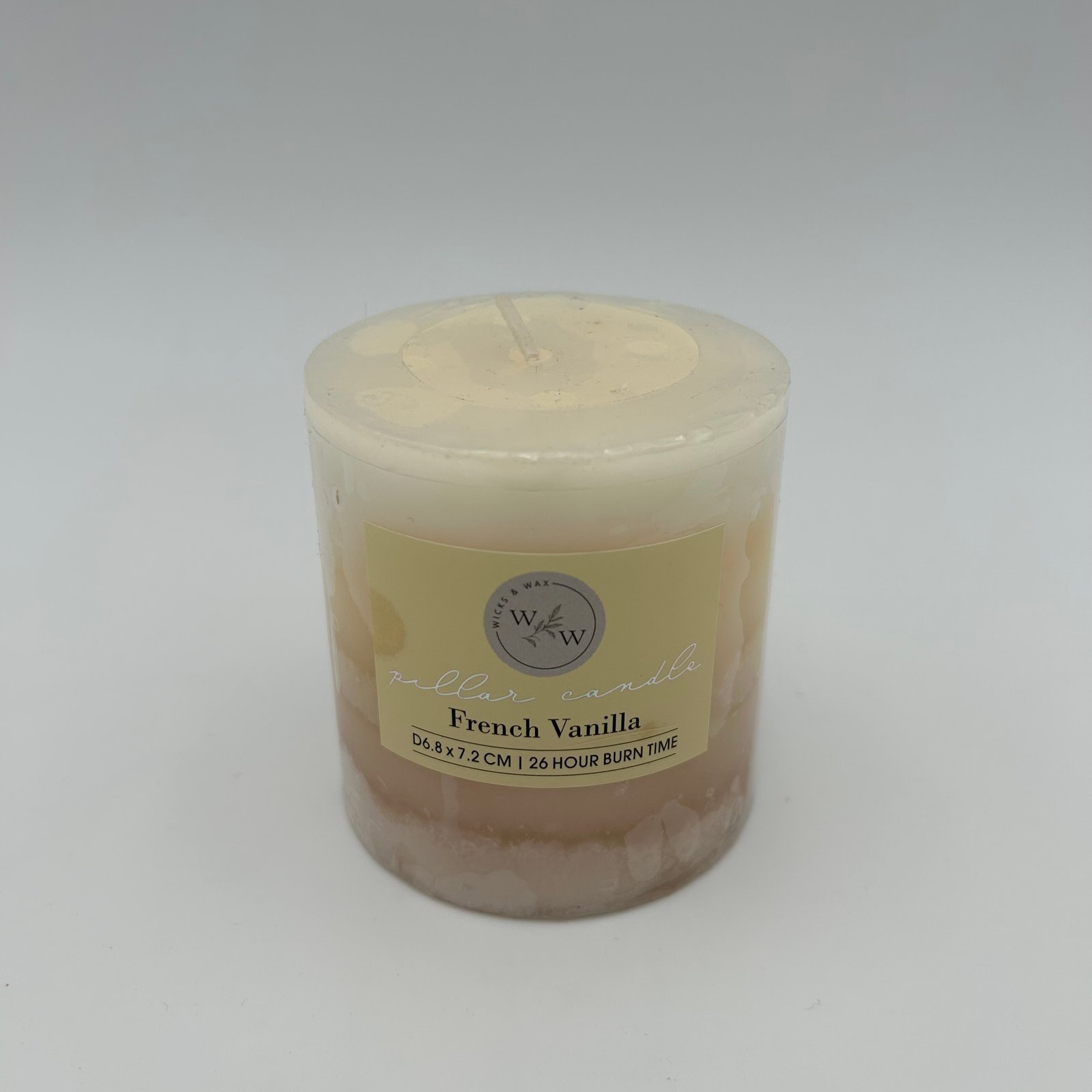 PILLAR CANDLE IN TONE COLOUR/FRENCH VANILLA 6.8x7.2cm