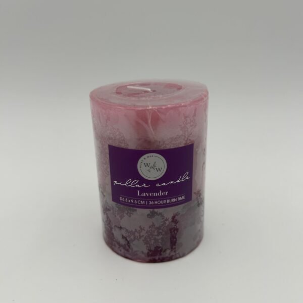 PILLAR CANDLE IN TONE COLOUR/LAVENDER 6.8x9.5cm