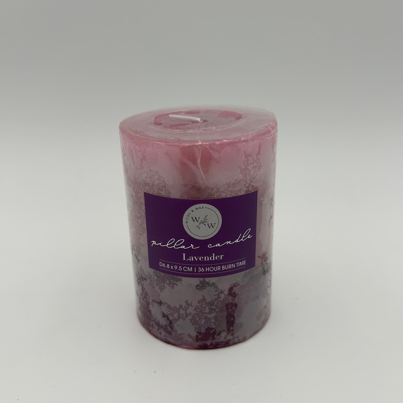PILLAR CANDLE IN TONE COLOUR/LAVENDER 6.8x9.5cm