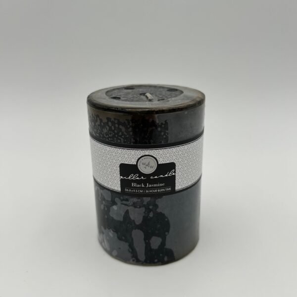 PILLAR CANDLE IN SOLID COLOUR/BLACK JASMINE 6.8x9.5cm