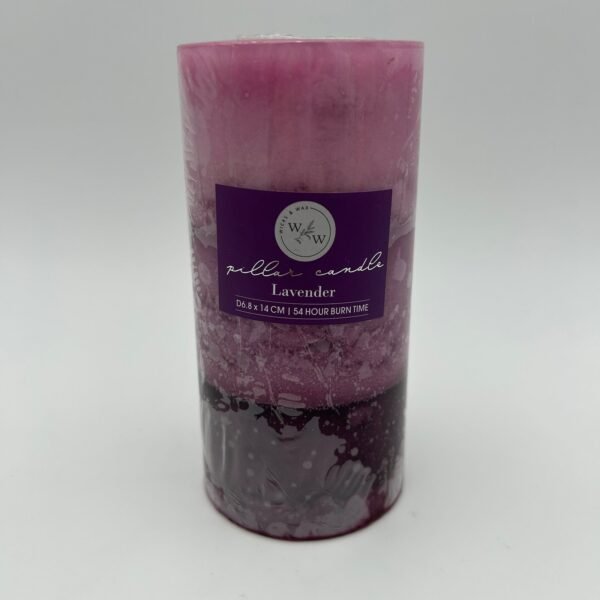 PILLAR CANDLE IN TONE COLOUR/LAVENDER 6.8x14cm