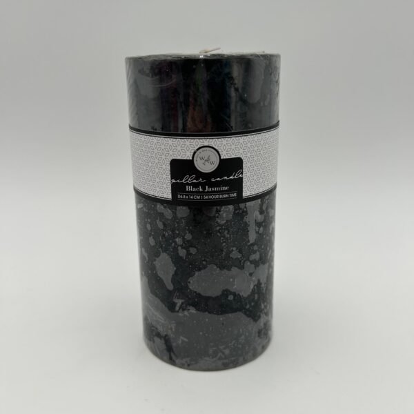 PILLAR CANDLE IN SOLID COLOUR/BLACK JASMINE 6.8x14cm