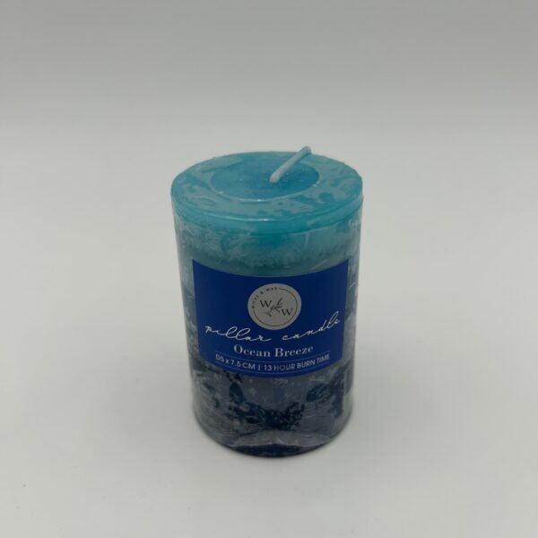 PILLAR CANDLE IN TONE COLOUR/OCEAN BREEZE 5x7.5cm
