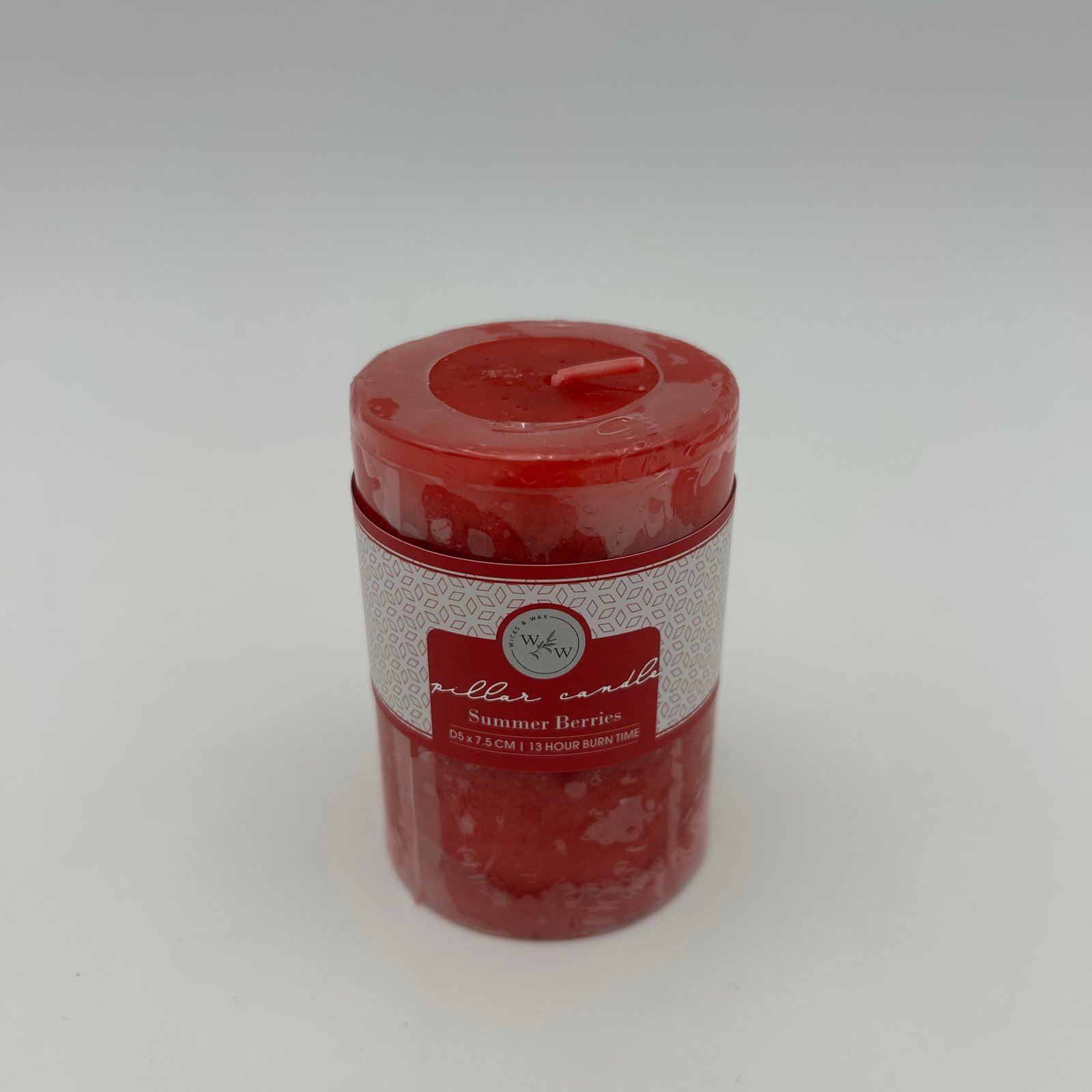 PILLAR CANDLE IN SOLID COLOUR/SUMMER BERRIES 5x7.5cm