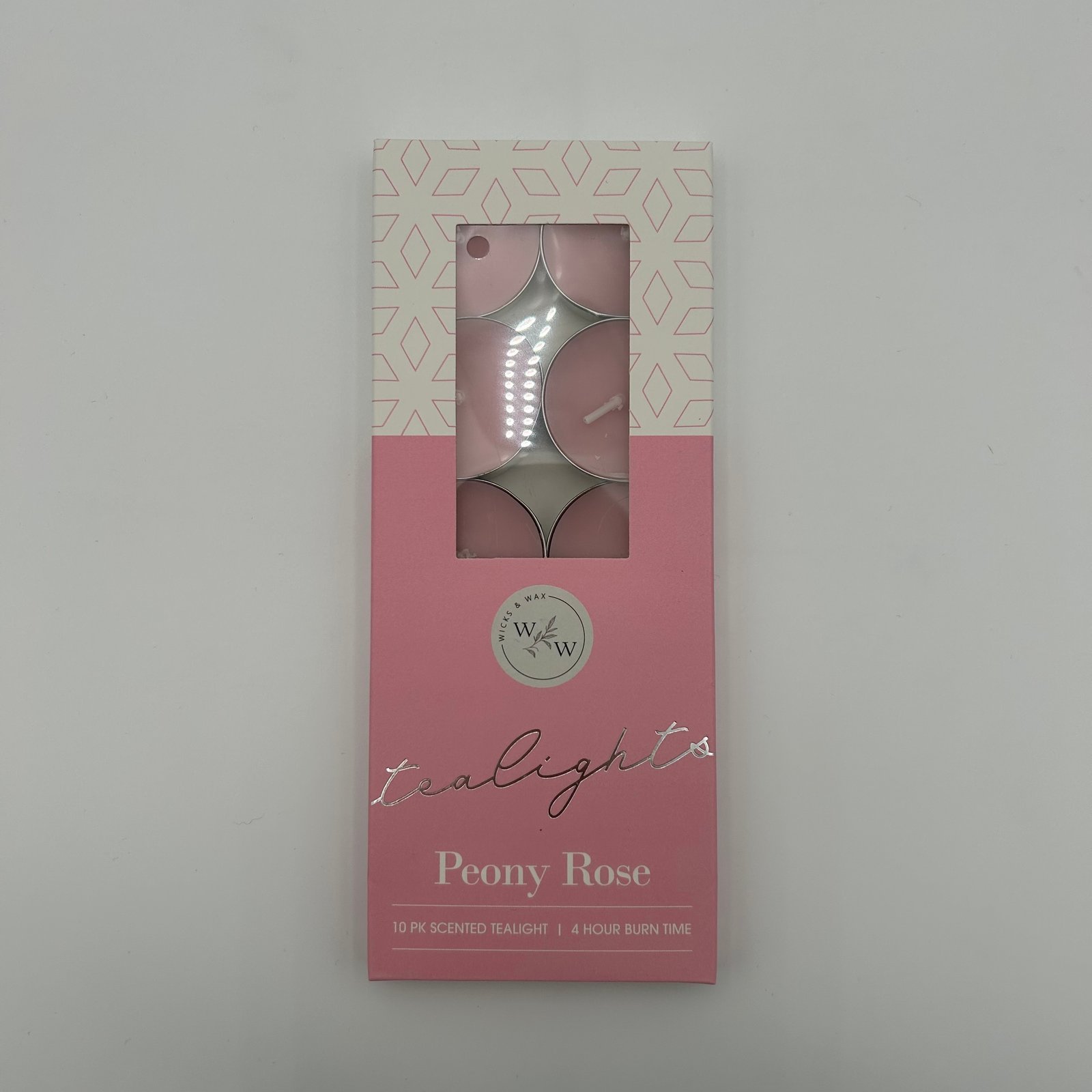 10 PK SCENTED TEALIGHTS/PEONY ROSE