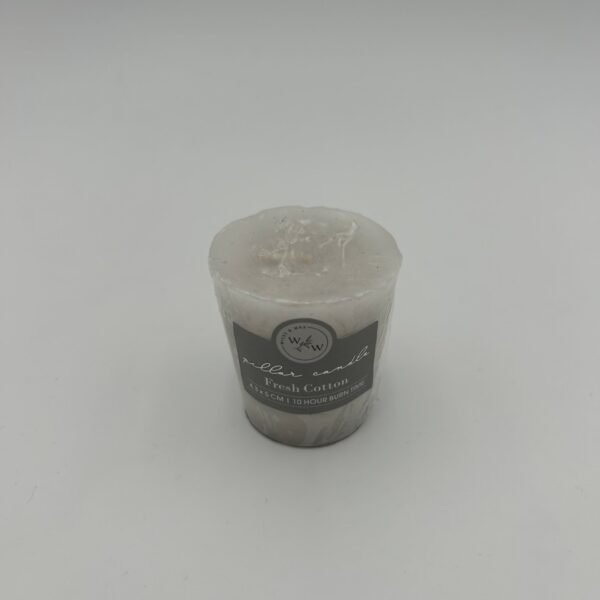 VOTIVE CANDLE IN SOLID COLOUR/FRESH COTTON