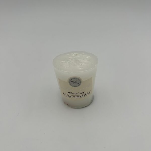 VOTIVE CANDLE IN SOLID COLOUR/WHITE LILY