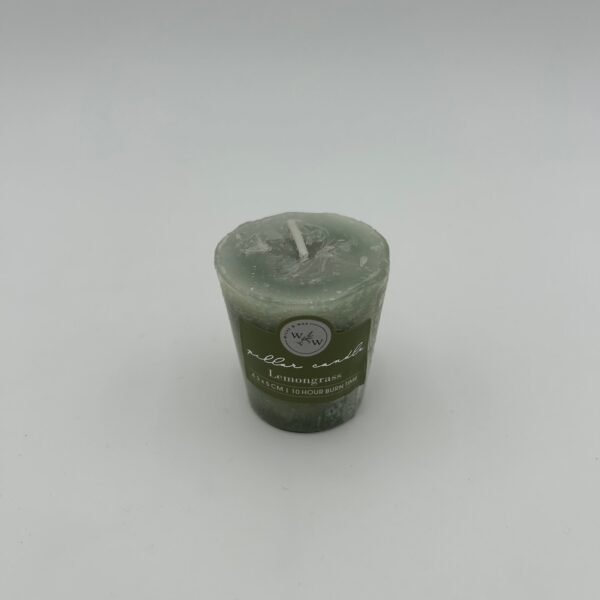VOTIVE CANDLE IN SOLID COLOUR/LEMONGRASS