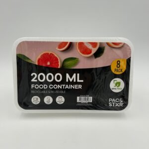 10Pk 2000ml Rectangular Plastic Container