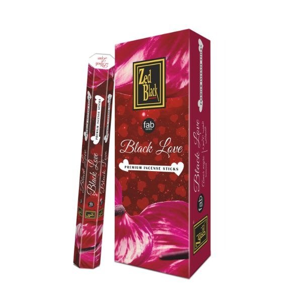 Zed Black Fab Black Love (Pack of 6) Hexa 20 Sticks