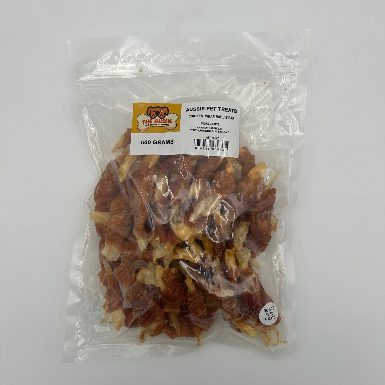 Aussie Pet Treats - Chicken Jerky Wrap Rabbit Ear 600g