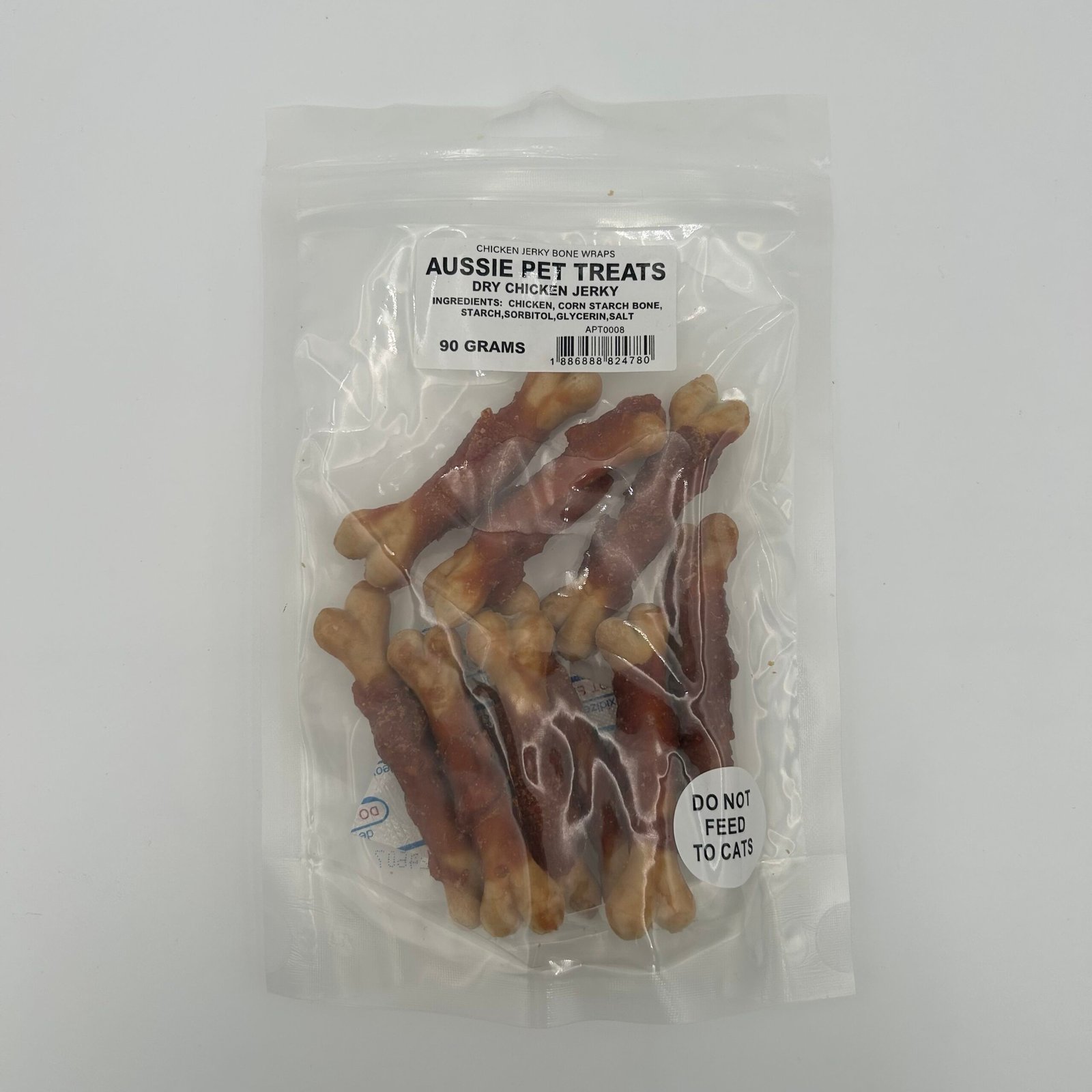 Aussie Pet Treats - Chicken Jerky Bone Wraps 90g