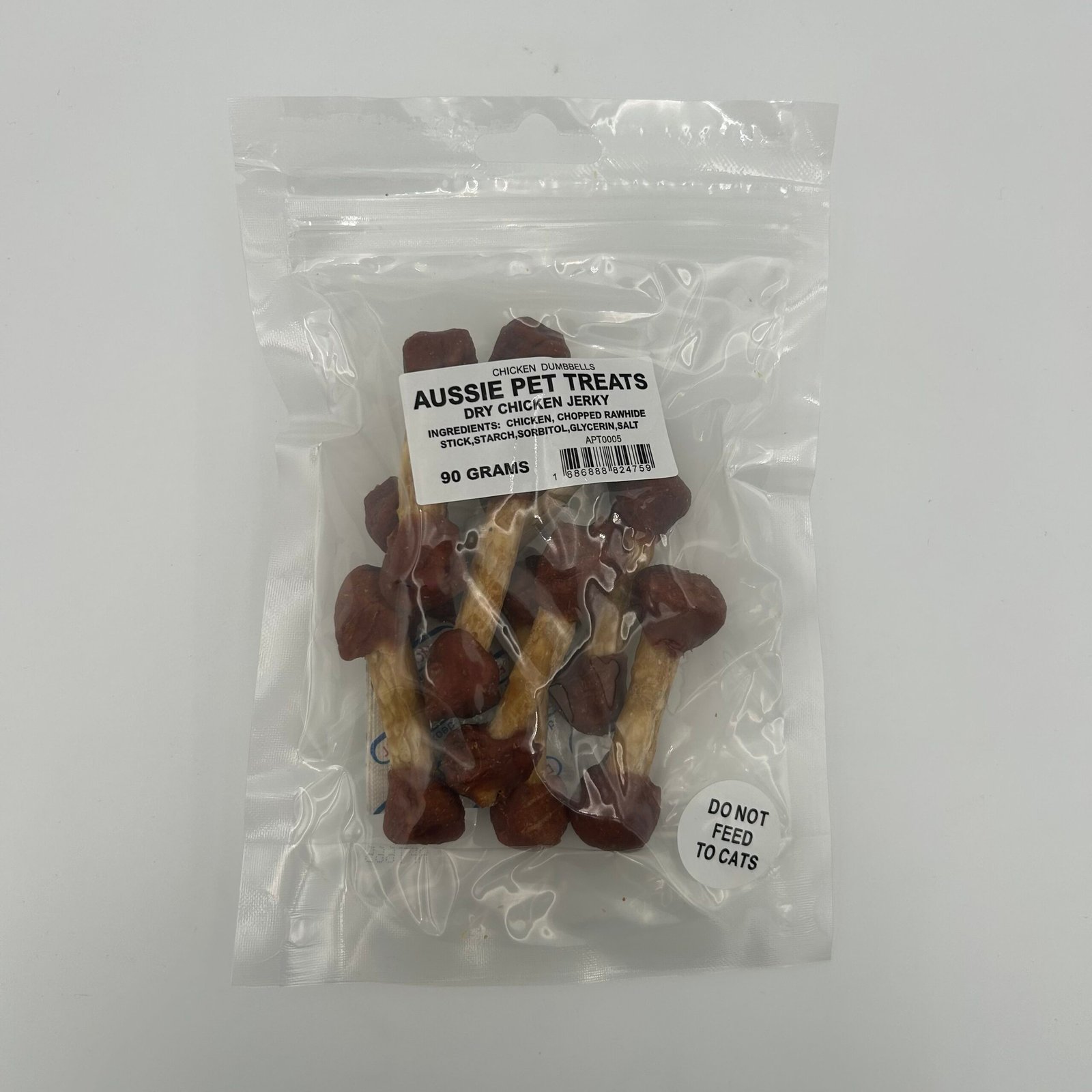 Aussie Pet Treats - Chicken Jerky Dumbbells 90g