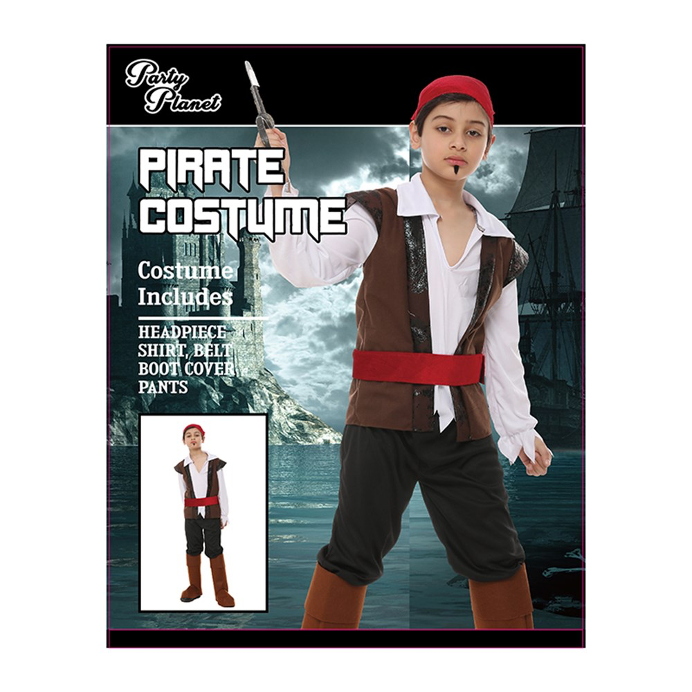 Boys Pirate Kids Costume XLarge (H: 140cm W: 62cm)