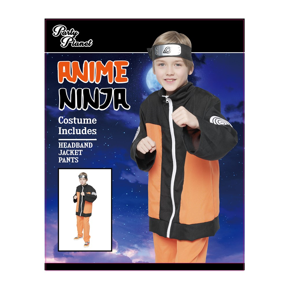 Anime Ninja Kids Costume Large (H: 128cm W: 56cm)