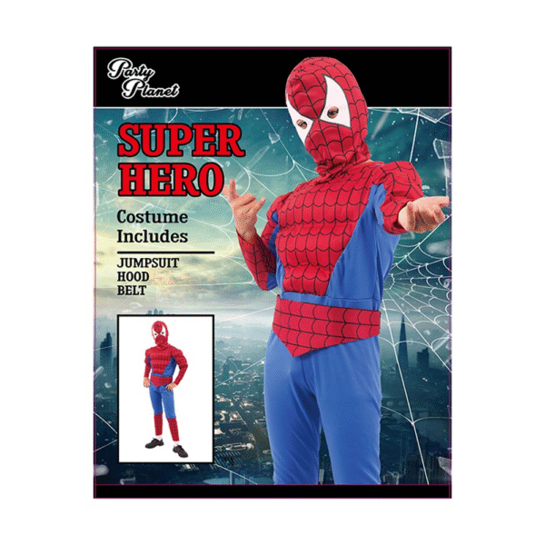Boys Spiderman Kids Costume XXLarge (H: 152cm W: 64cm)