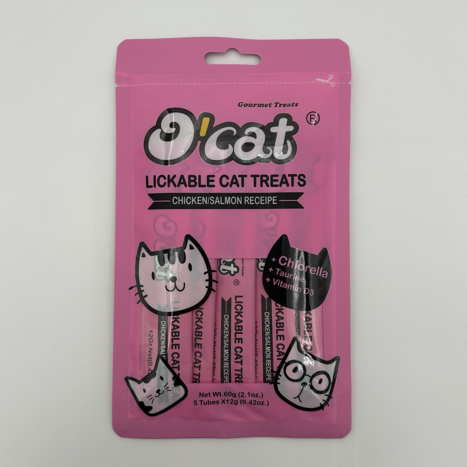 Creamy Chicken & Salmon Lickable Cat Treats 60g (5pk)