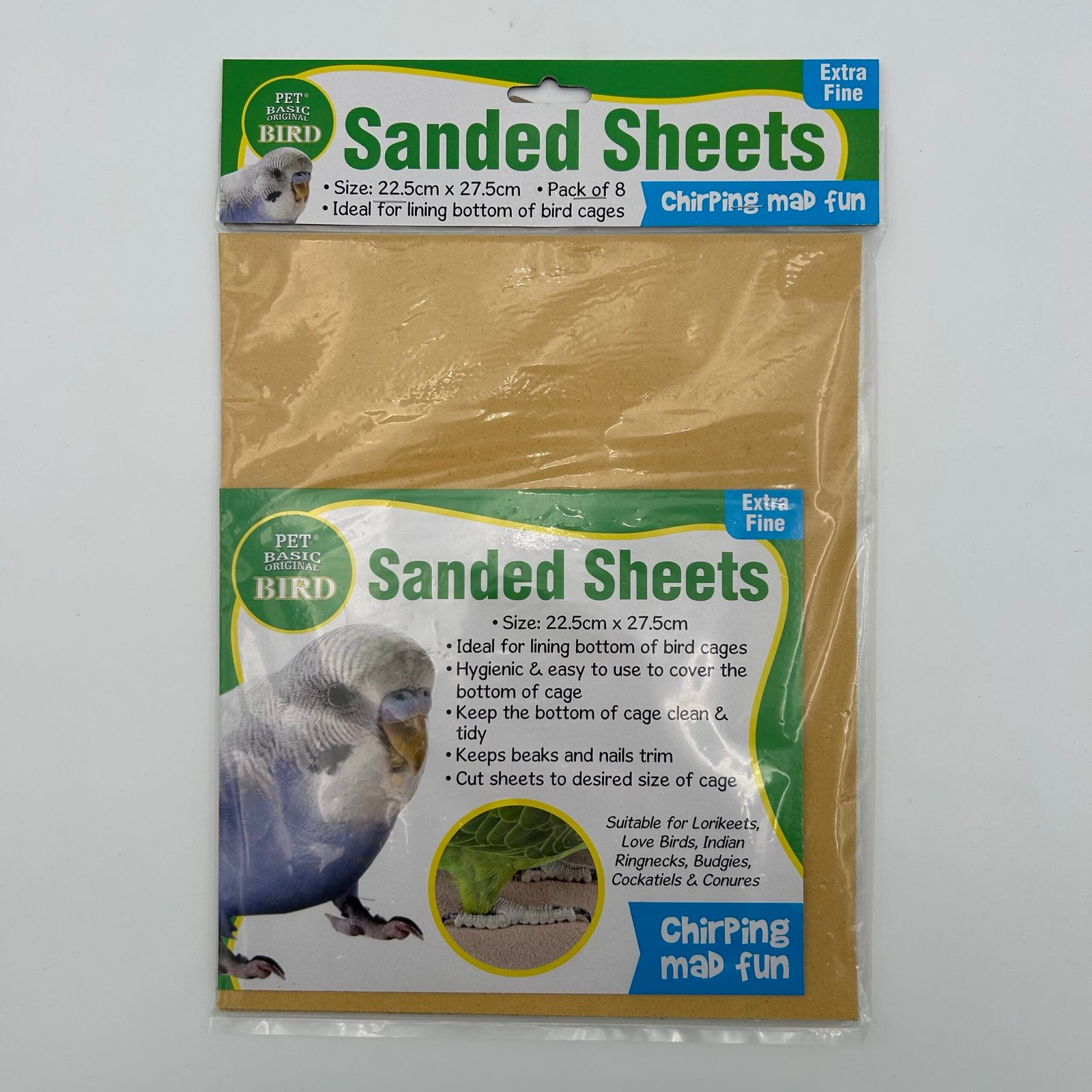 8pcs Bird Sand Sheets (22.5x27.5cm)