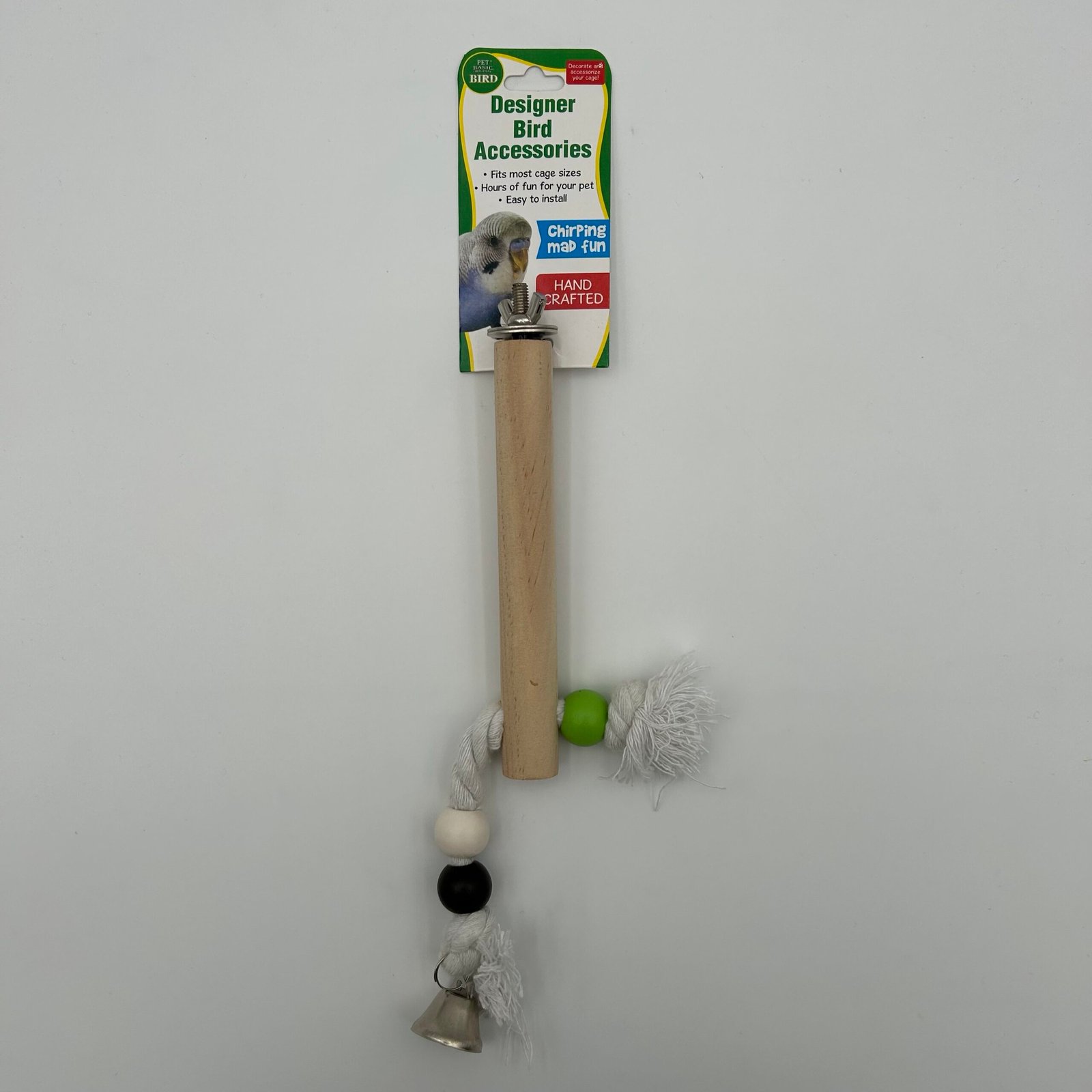 Cage Toy Wooden Perch with Bell