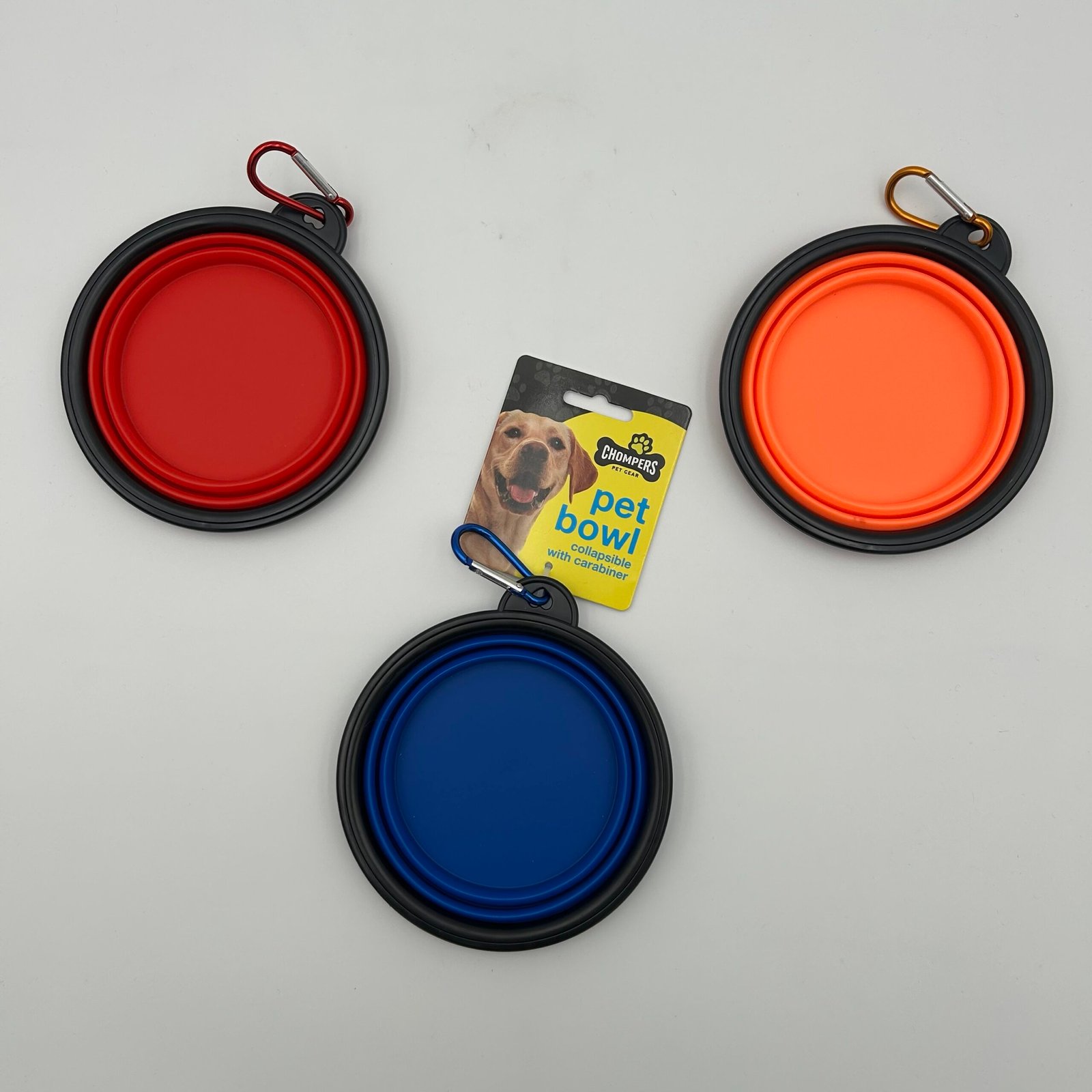 Silicone Collapsible Pet Travel Bowl with Carabiner (13cm)