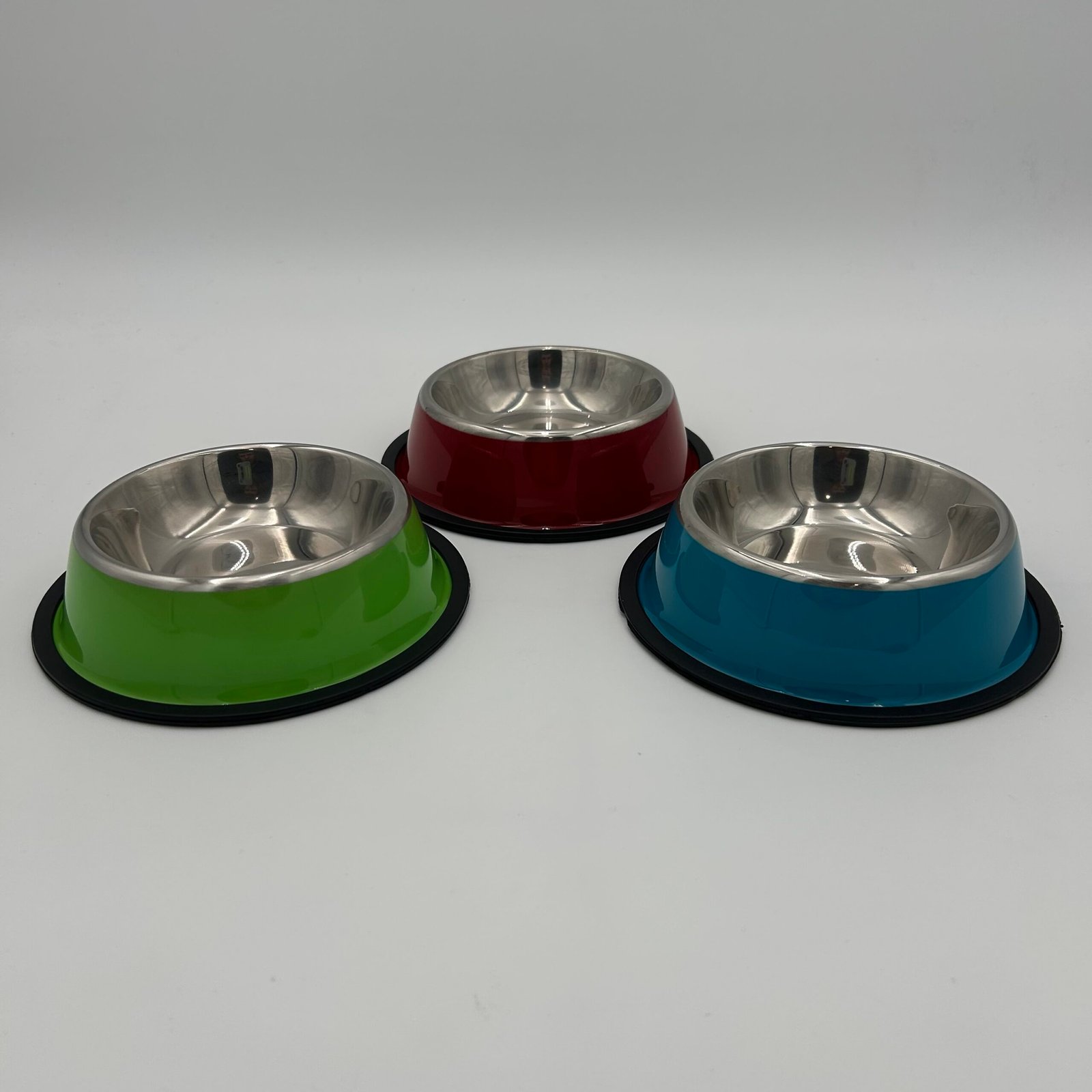 Stainless Steel Pet Bowl with Coloured Rim (16cm)
