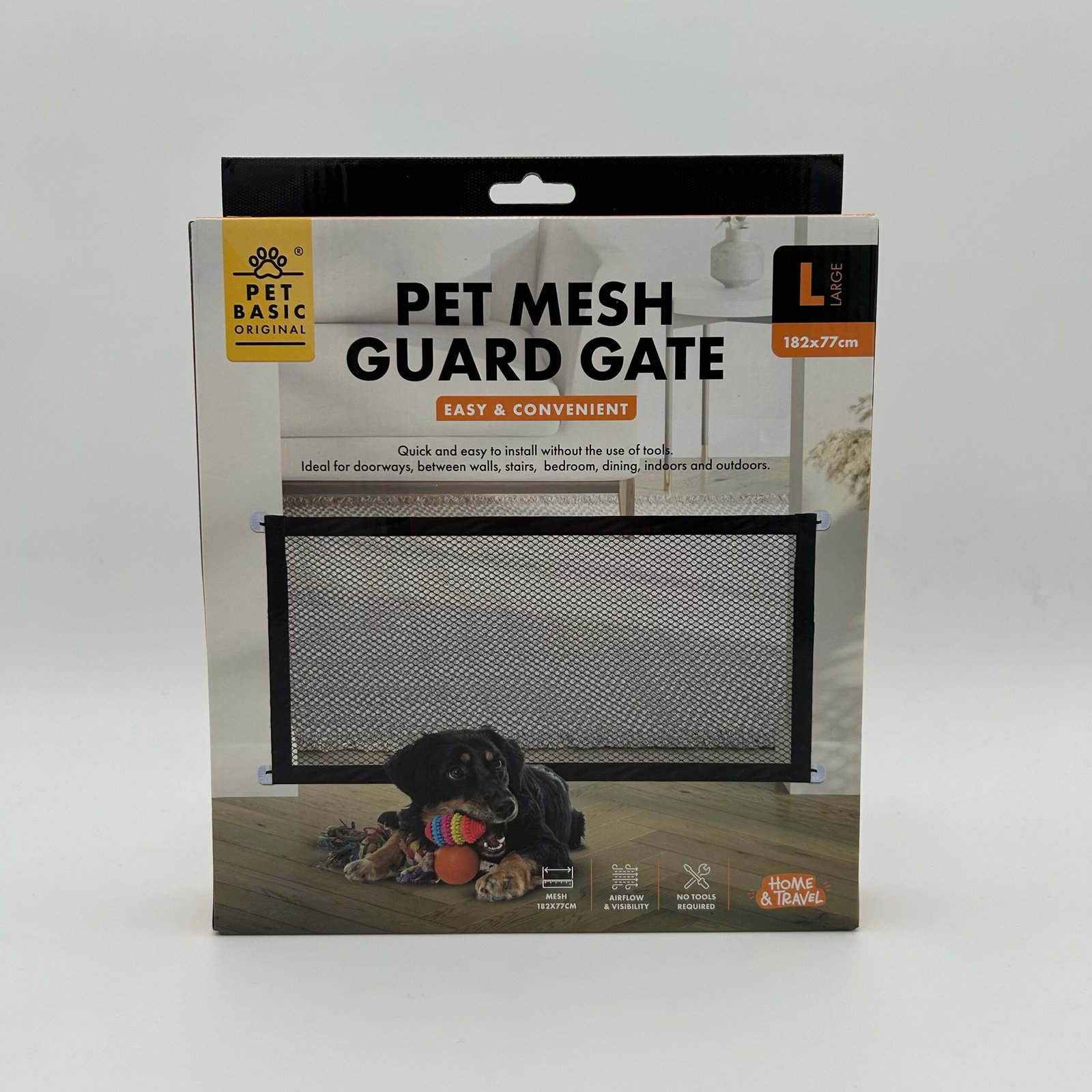 Pet Mesh Guard Gate Black (182x76cm)