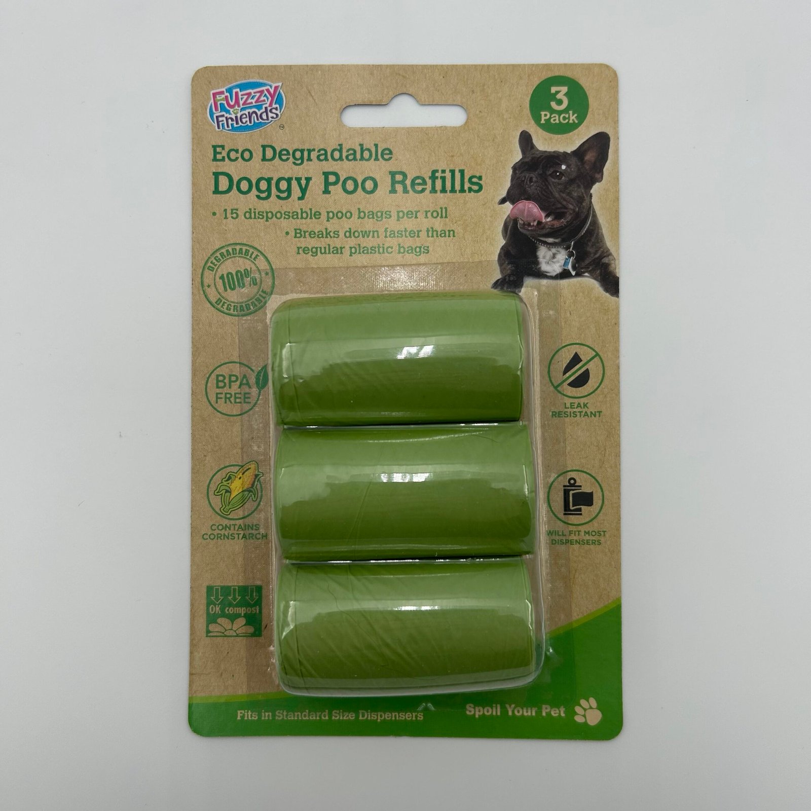 3pk 100% Biodegradable Doggy Poo Bag Refills