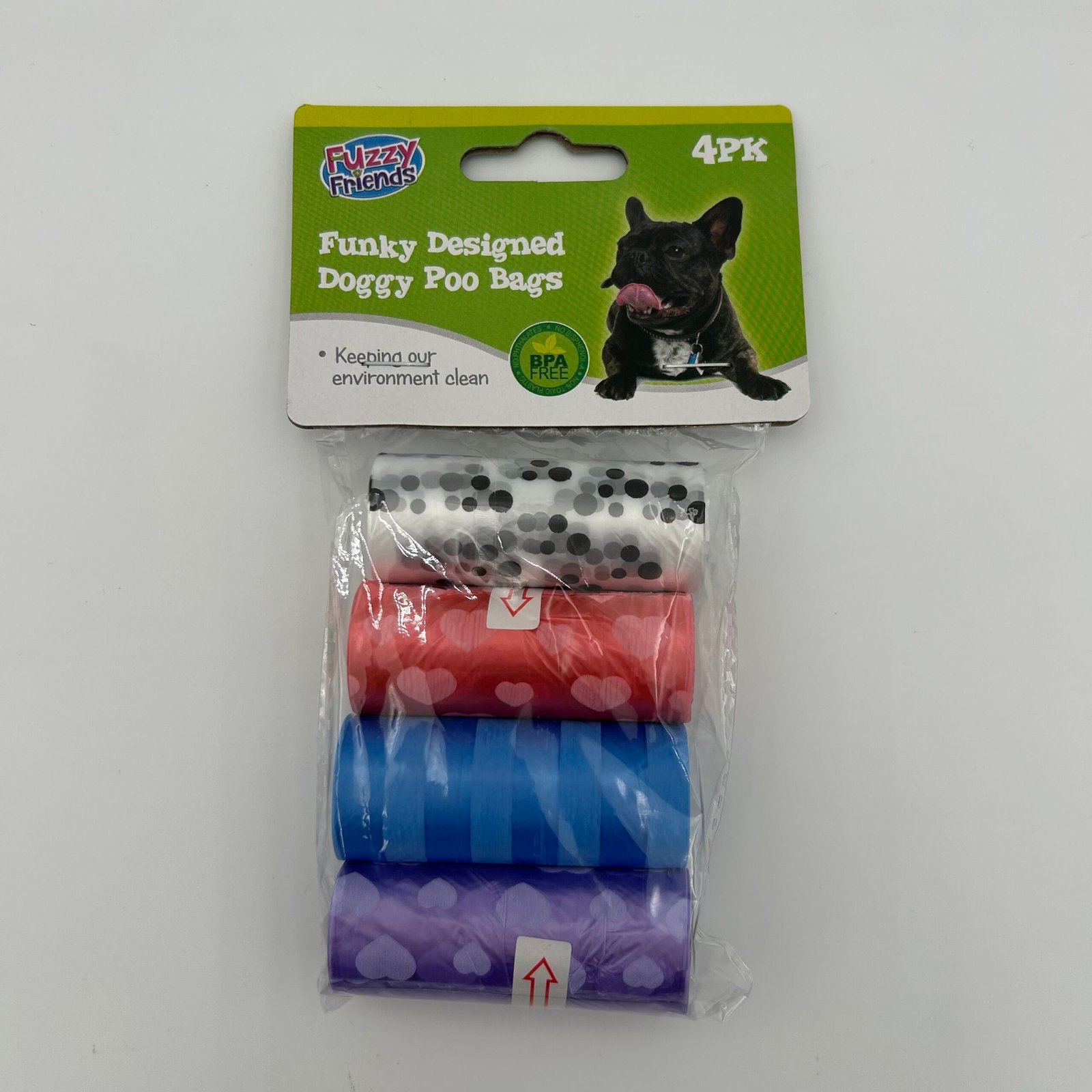 4pk Funky Design Doggy Poo Clean Up Bags