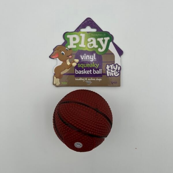 Basketball Squeaky Dog Toy 7.5cm