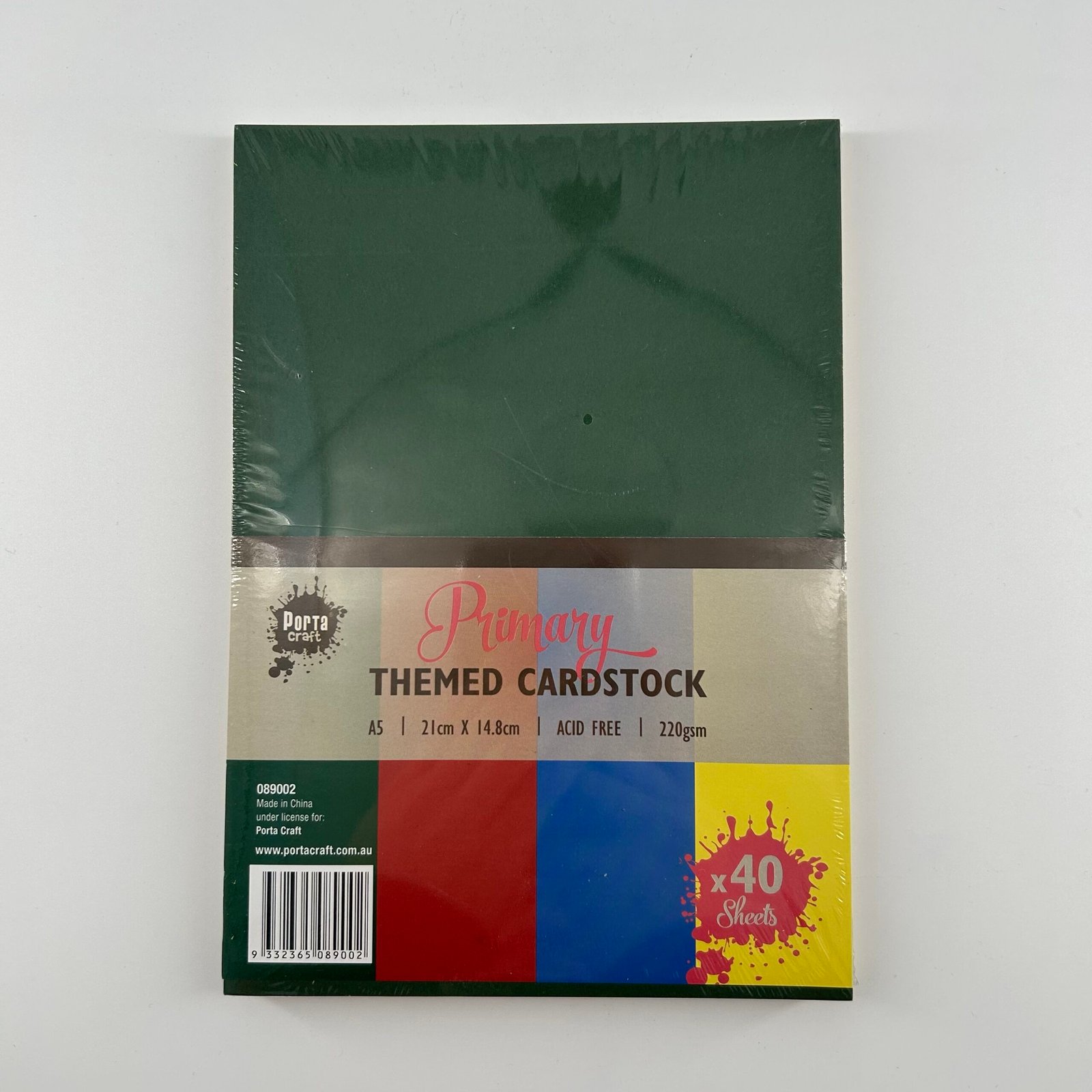 Paper A5 Colour Block 220gsm 40pk Primary