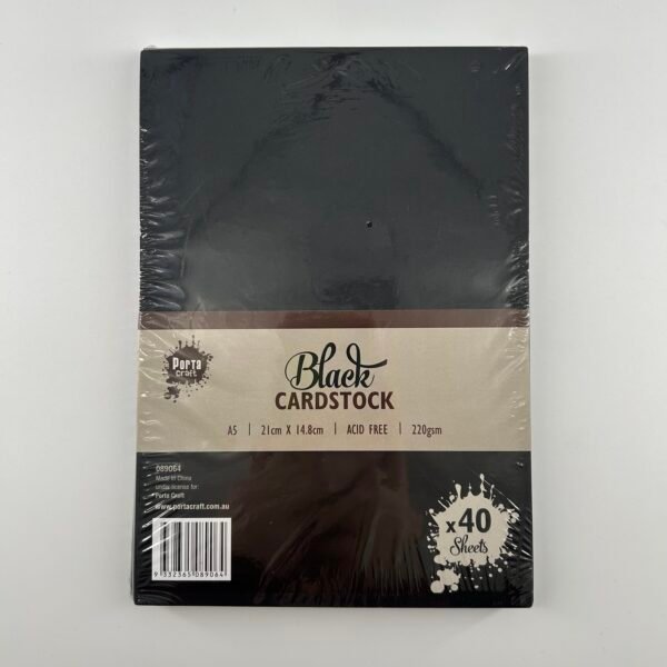 Paper A5 Colour Block 220gsm 40pk Black