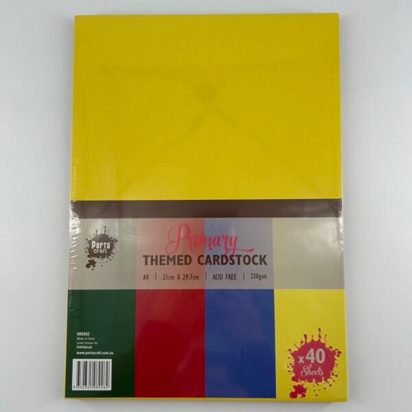 Paper A4 Colour Block 220gsm 40pk Primary
