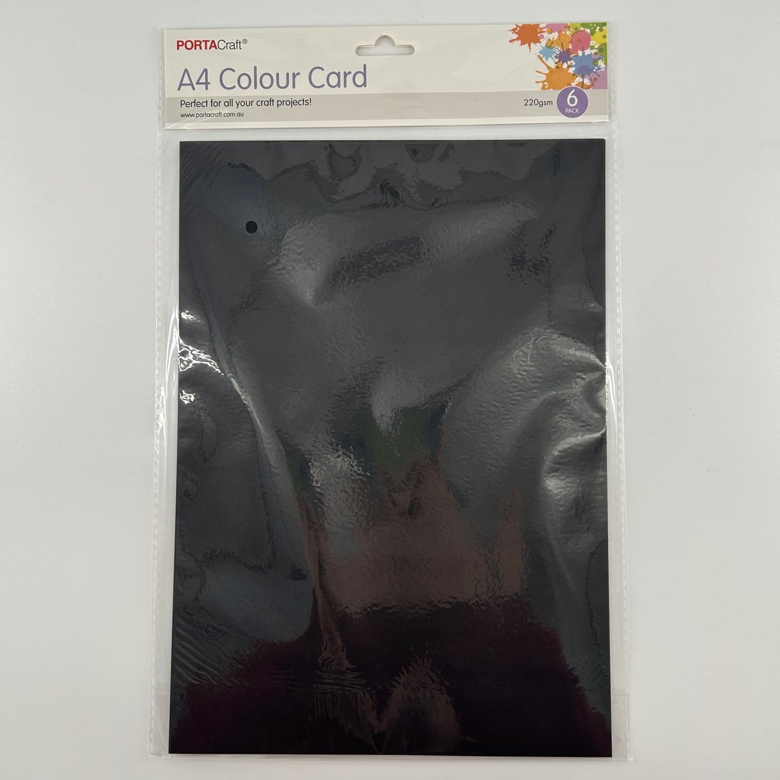 A4 Colour Card 6pk Black