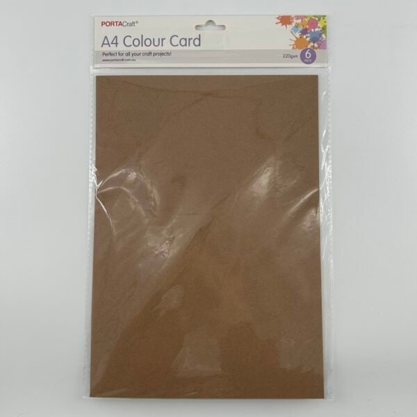 A4 Colour Card 6pk Kraft