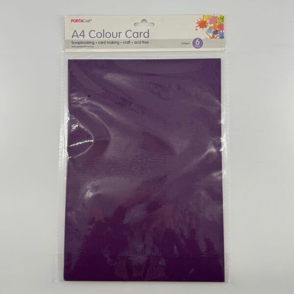Paper A4 220gsm 6pk Dark Purple