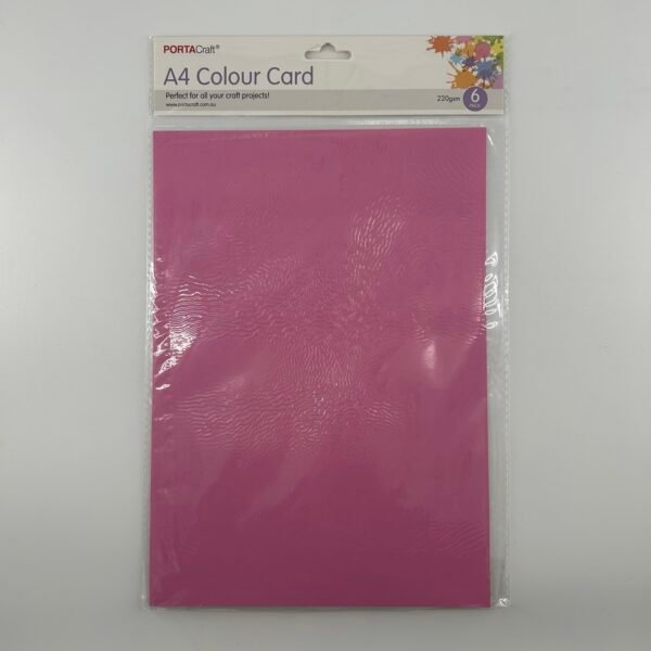 Paper A4 220gsm 6pk Baby Pink