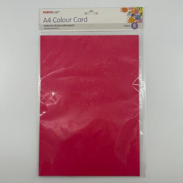 Paper A4 220gsm 6pk Bright Red