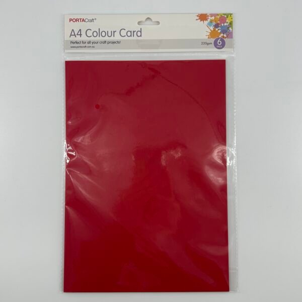 Paper A4 220gsm 6pk Crimson Red