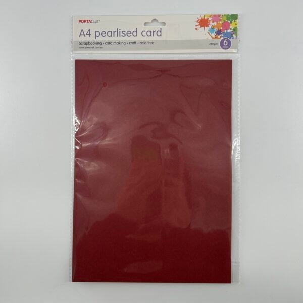 Pearlised Paper A4 250gsm 6pk Red