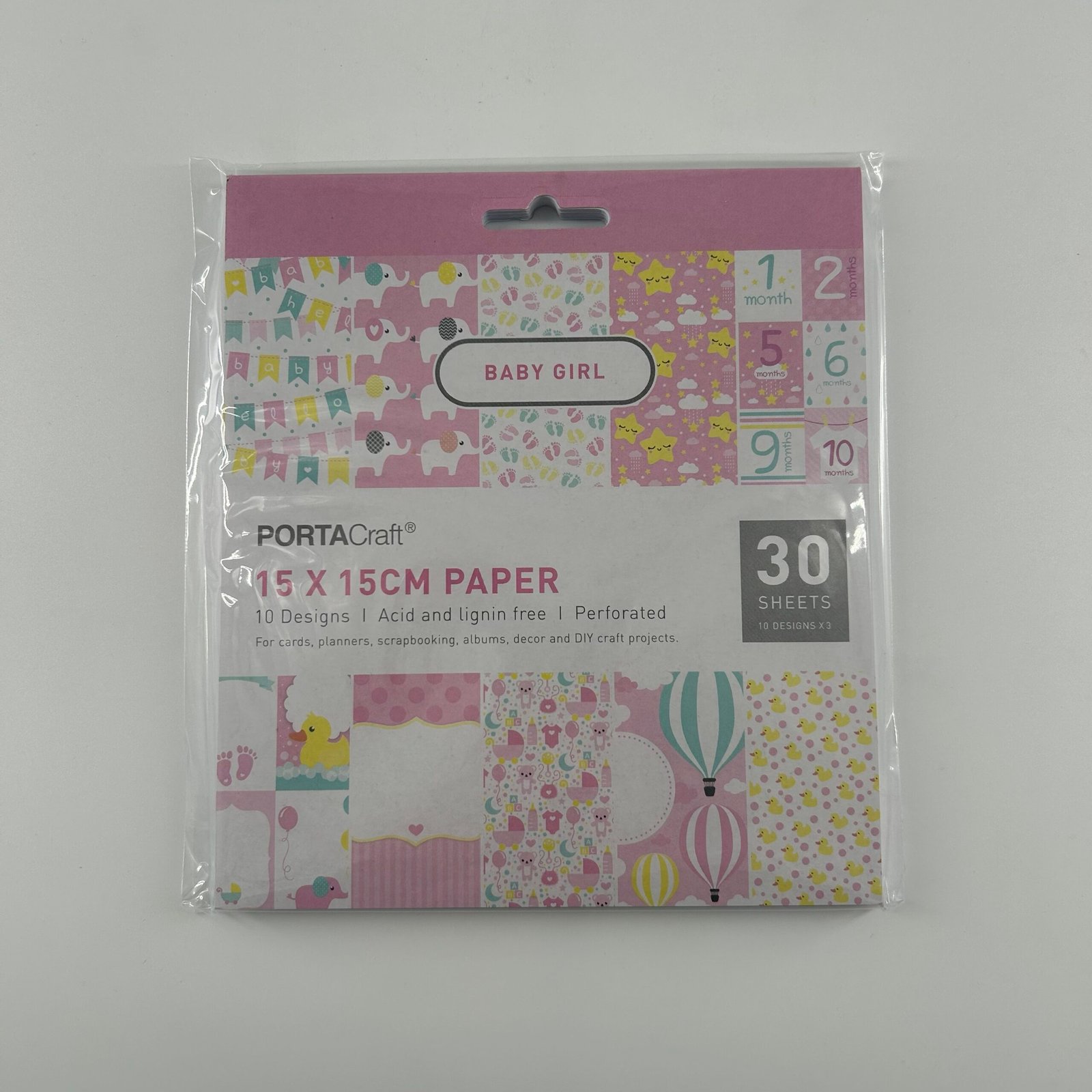 Paper Pattern Pad 30pk (15x15) Baby Girl