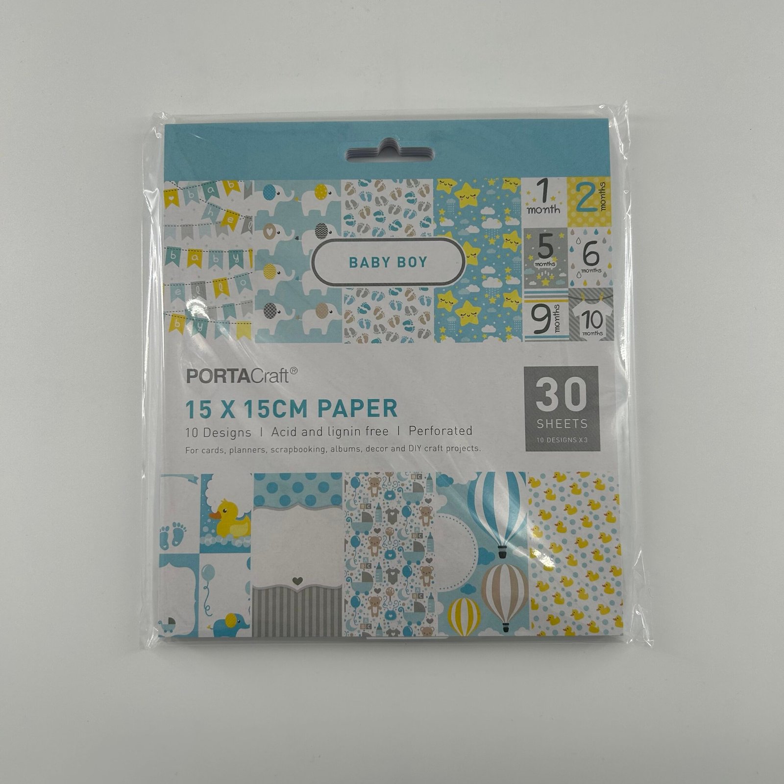 Paper Pattern Pad 30pk (15x15) Baby Boy