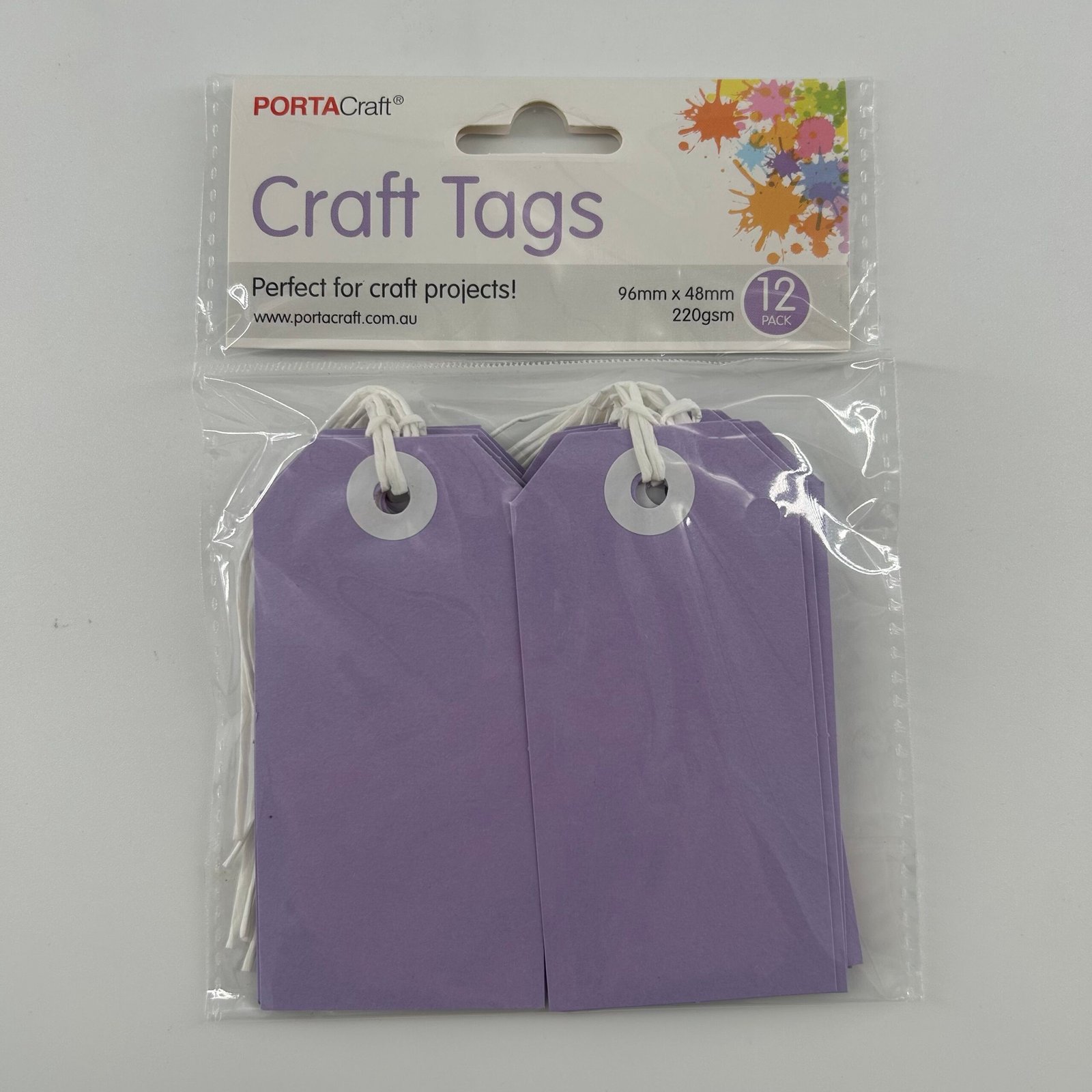 Craft Tags 220gsm 12pk (96x48mm) Lavender