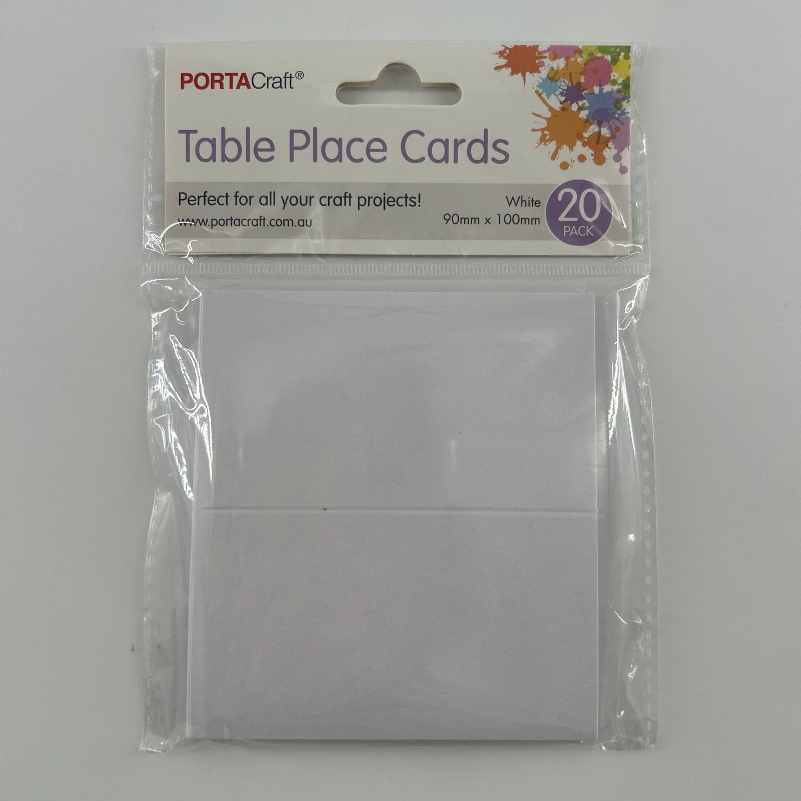 Table Place Cards 90x100mm 20pk White