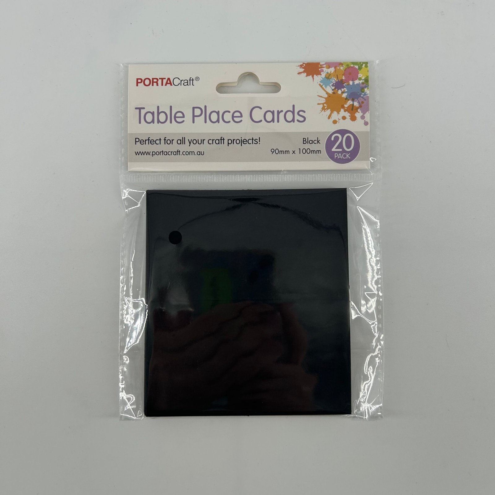 Table Place Cards 90x100mm 20pk Black