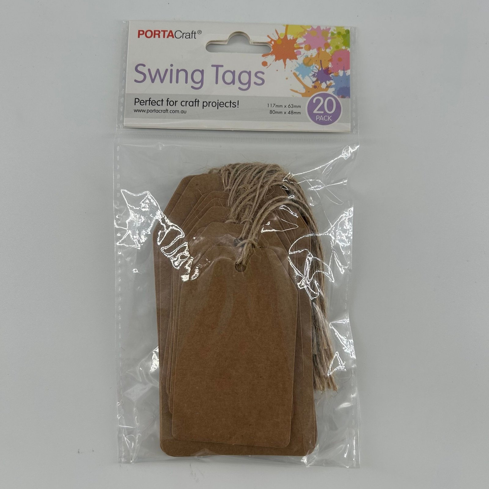 Kraft Tags with String Dual Sizes 20pk