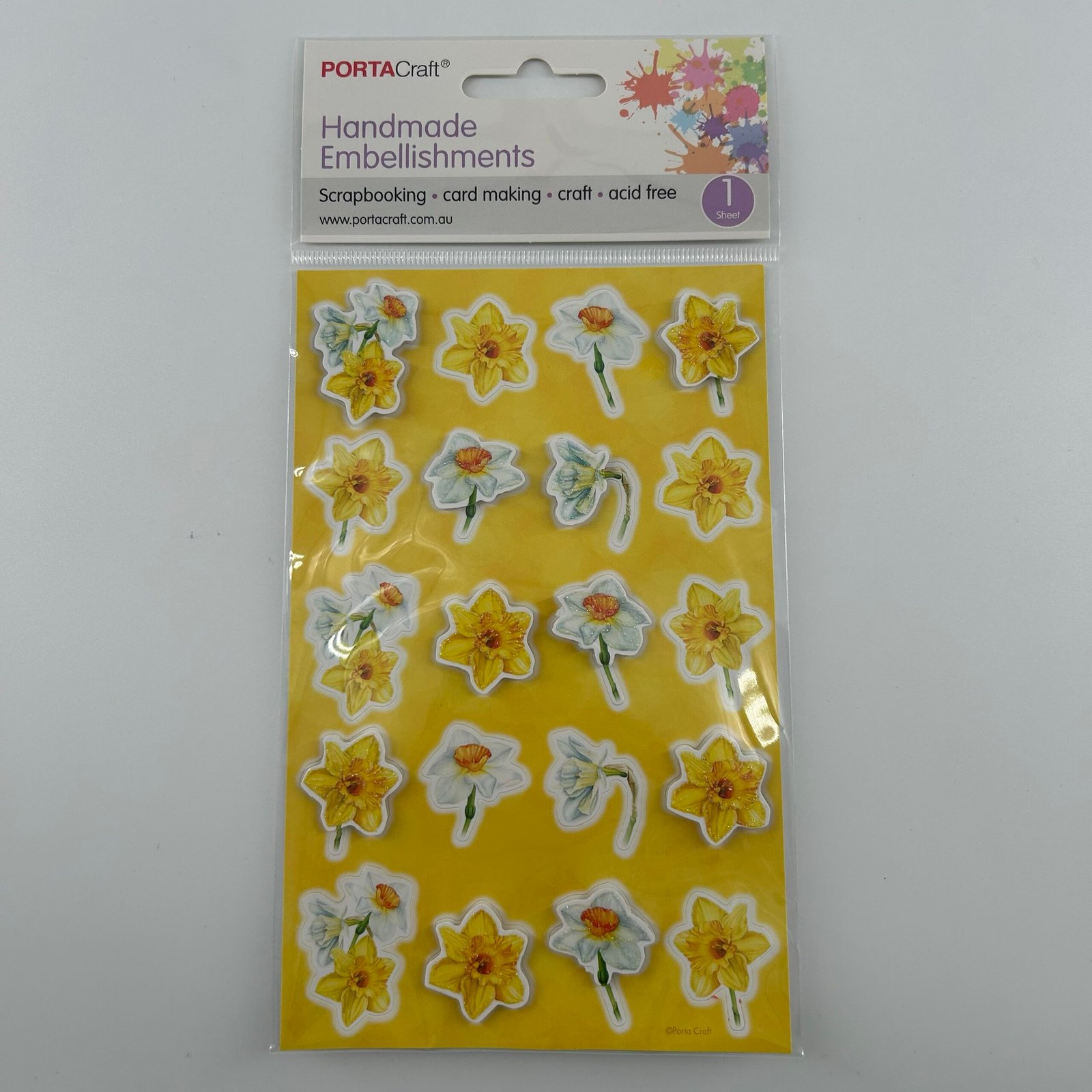 Handmade Embelishements Sheet - Daffodils
