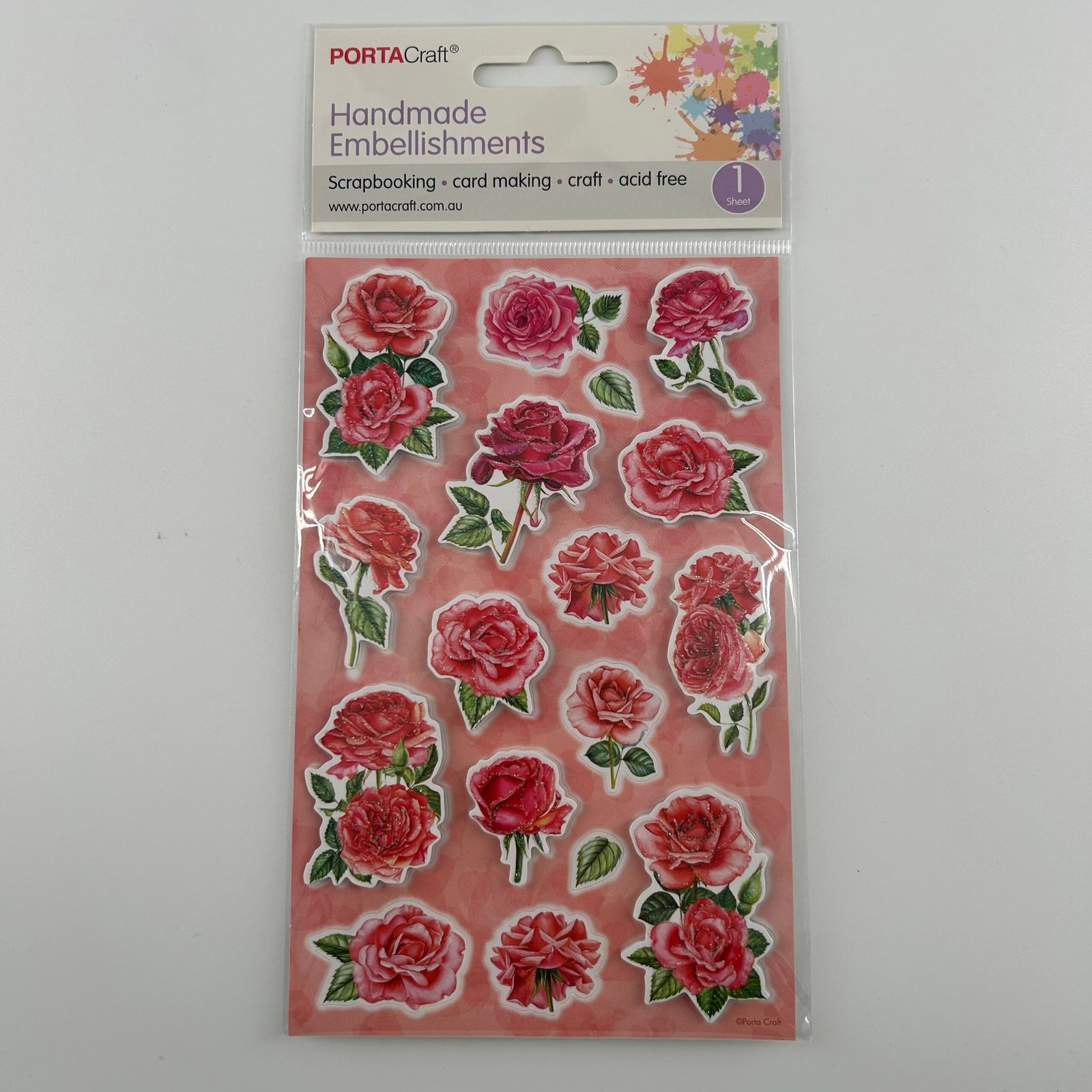 Handmade Embelishements Sheet - Roses