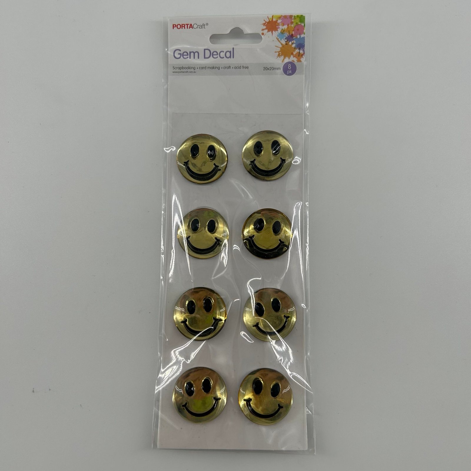 Gem Decals 8pk Smiley Faces