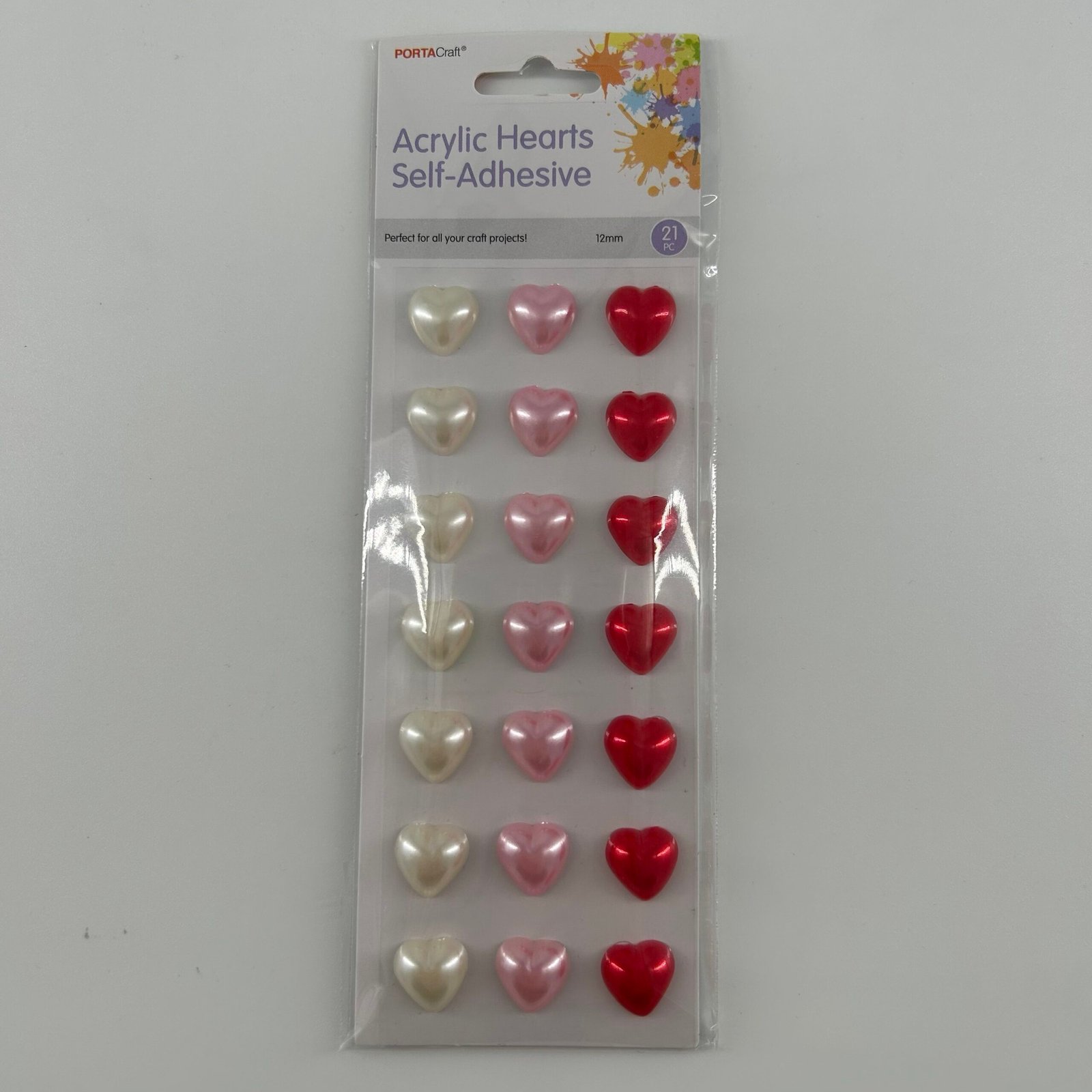 Acrylic Stickers 21pk Hearts